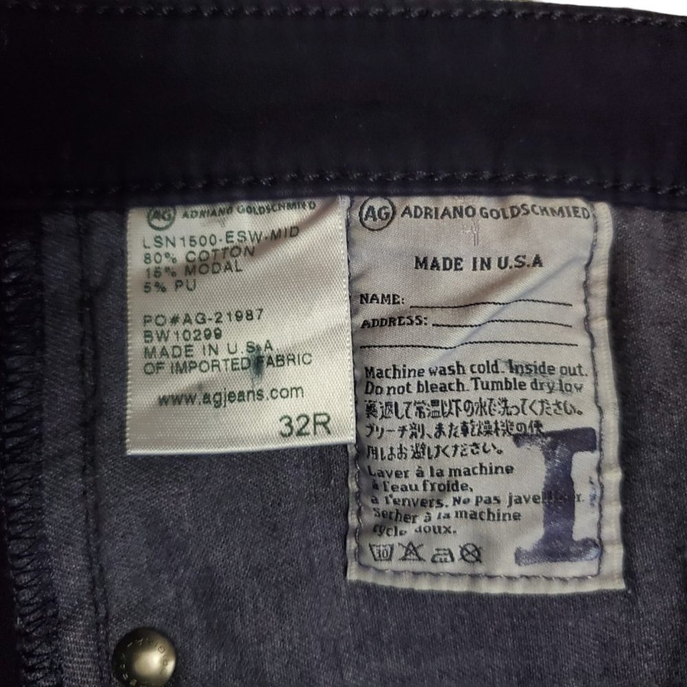 AG The Absolute Legging Coated 32R (Meas 32x29.5 9" Mid Rise) Metallic Jeans A19 - Picture 8 of 11